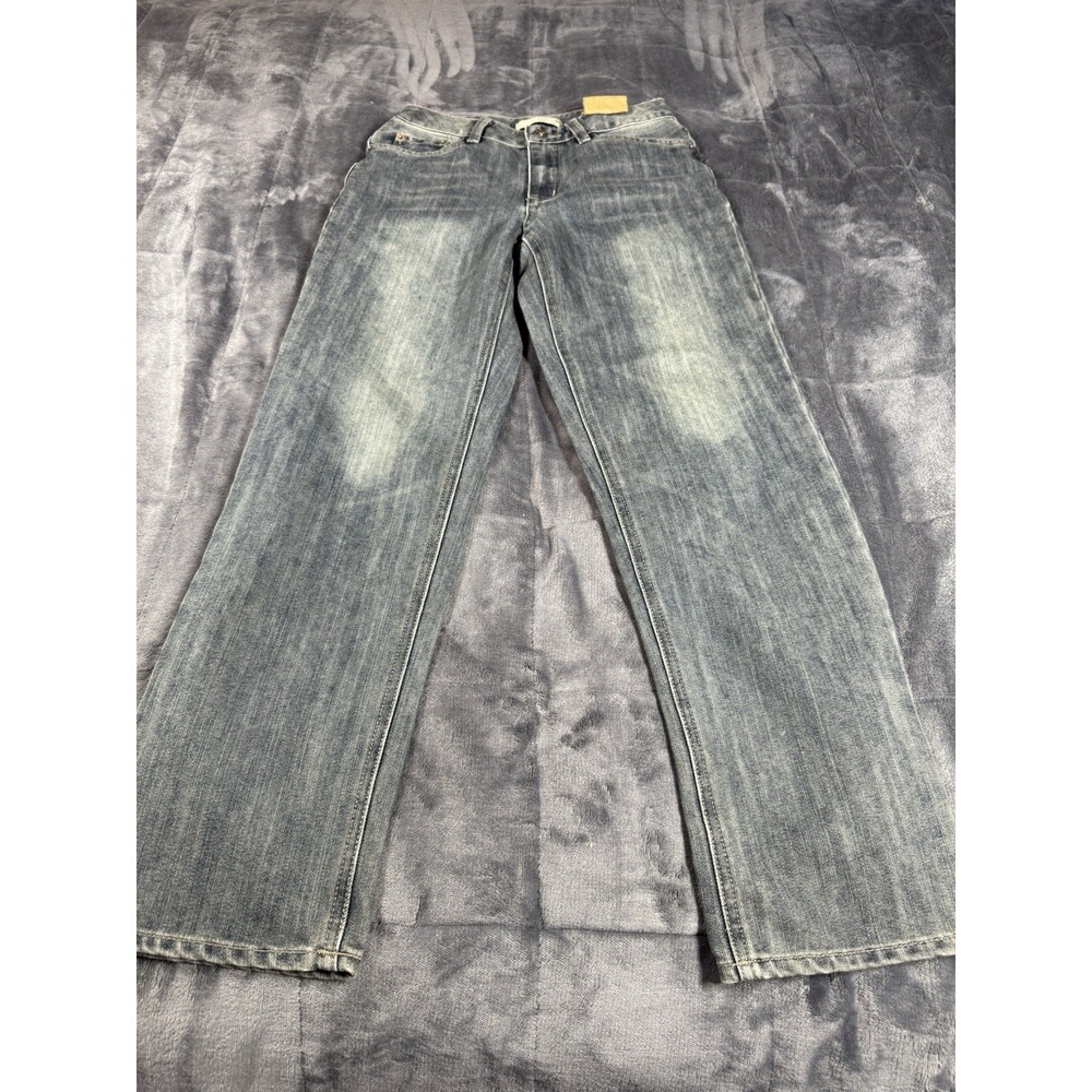 Route 66 Denim Jeans Youth 14 Blue Straight Leg Classic Skull Pocket Med Wash